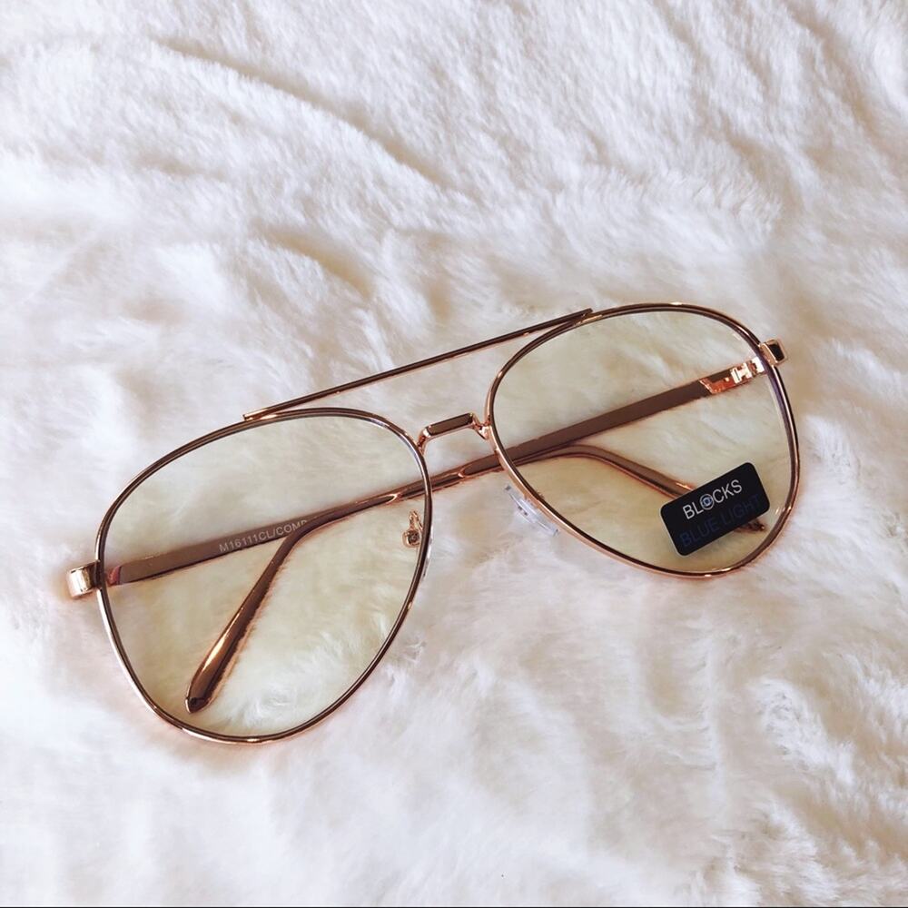 Jonah Rose Gold Aviator Computer Blue Light Glasses - Picture 5 of 9
